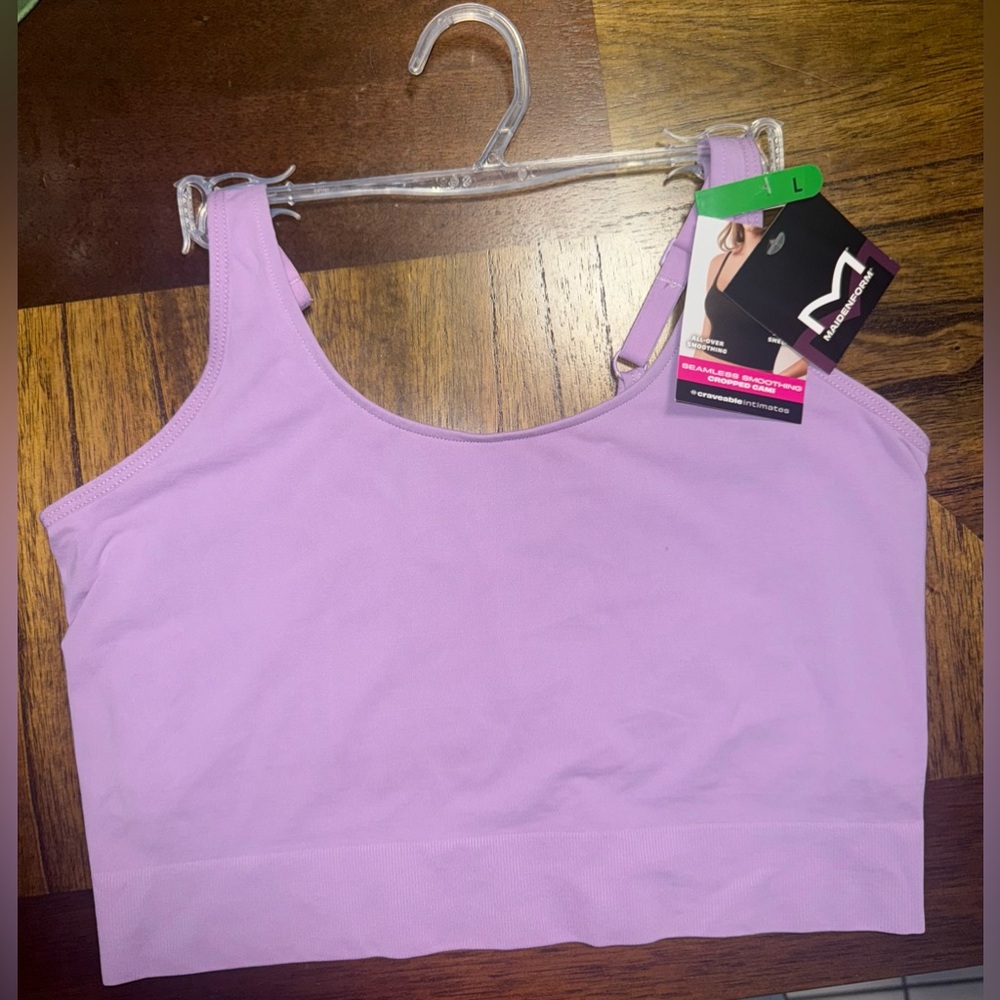 NWT MAIDENFORM CROPPED CAMI SEAMLESS SIZE L